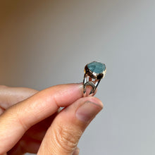 Size 6 // Aquamarine Moon Ring