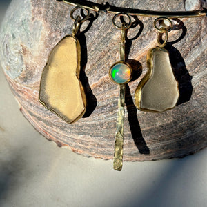 Sea Glass & Ethiopian Opal Celestial Neck Cuff