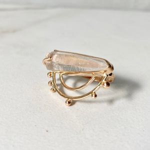 Size 6.5 // Clear Quartz 14k Gold Fill Sol Ring